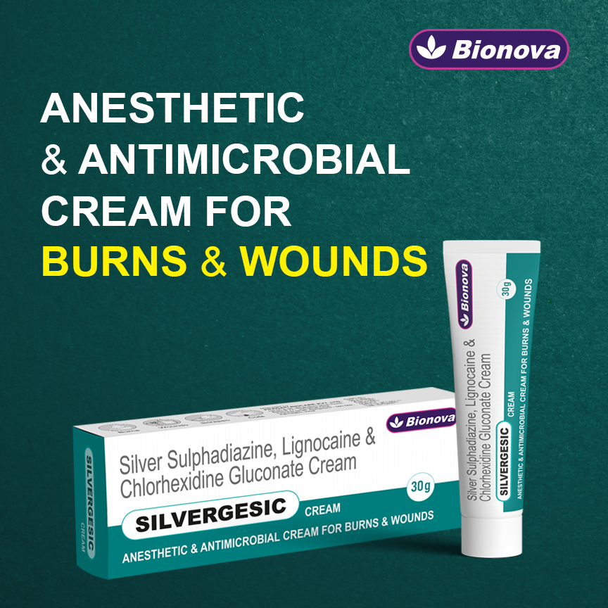 Indications for Silver sulphadiazine 1%, Chlorhexidine Gluconate 0.2% and Lignocaine 2% Cream